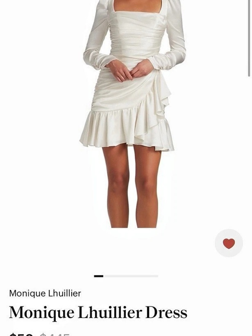 Monique Lhuillier Ruched Mini Dress in White Size 14